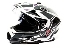 Шлем HIZER J6802 #4 white/gray (2 визора) размер XL 