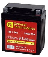 АКБ GT CT1207.1 YTX7L-BS (12V 7Ah, Размеры: длина 114мм, ширина 70мм, высота 132мм) 