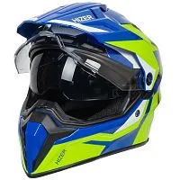 Шлем HIZER J6808 #2 yellow/blue (2 визора) размер L 