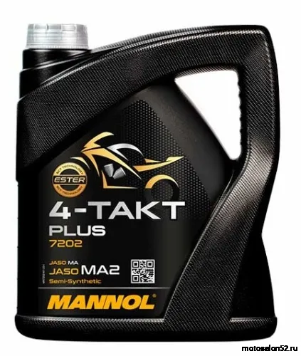 Масло 4Т MANNOL 4-TAKT Plus SAE10W40 API SL JASO MA/MA2 п/синт. 4л 