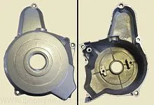 Крышка двигателя левая Альфа,Дельта (2 кат. круглое окно) 