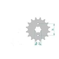 Звезда передняя (428-16T); d-20mm CG/СВ150 
