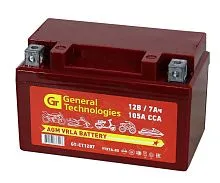 АКБ GT CT1207 YTX7A-BS (12V 7Аh-BS, Размеры: длина 150мм, ширина 85мм, высота 95мм) 