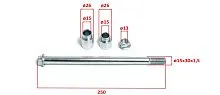Ось переднего колеса M14x1,5 d15x225mm KAYO K1 