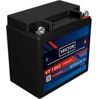 АКБ VEKTOR PLUS VT1205 YTX5L-BS AGM (12V 5Ah, 80A Размеры: длина 113мм, ширина 70мм, высота 105мм) 