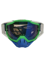 Очки мотокросс 100% green/white/blue replic 