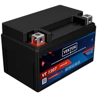 АКБ VEKTOR PLUS VT1207 YTX7A-BS AGM (12V 7Ah, 100A Размеры: длина 150мм, ширина 86мм, высота 94мм) 