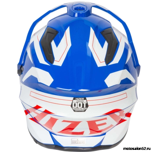 Шлем HIZER J6808 #3 white/blue/red (2 визора) размер S  фото 8