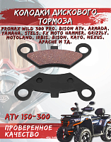 Колодки дискового тормоза FA453 ATV 300 передние  