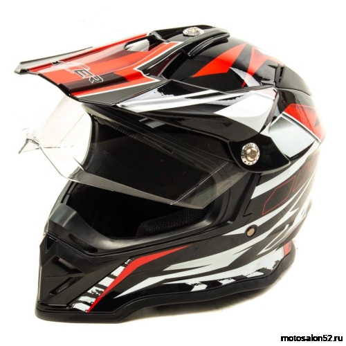 Шлем HIZER 6197-1 #2 black/red/white M 