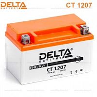 АКБ Delta CT1207 YTX7A-BS (12V 7Аh-BS, Размеры: длина 150мм, ширина 85мм, высота 95мм)