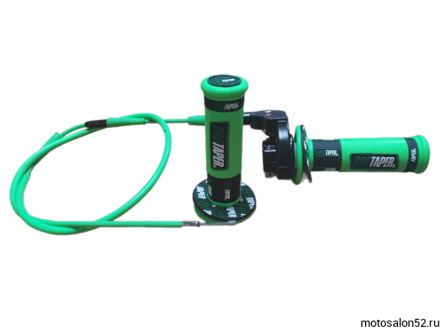 Ручка газа питбайк PROTAPER в сборе с тросом L=980мм (зеленый)  фото 3