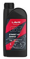Масло 4Т LAVR SAE10W-40 API SM Moto GT STREET 1л 100% синтетика 