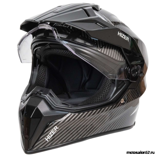 Шлем HIZER J6808 #4 carbon (2 визора) размер XXL 