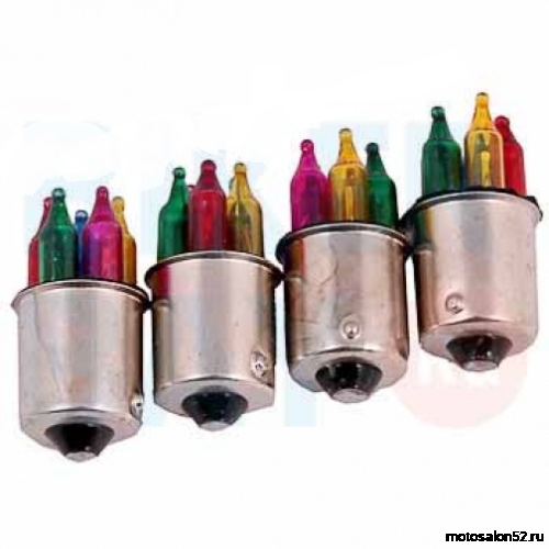 Лампа указатель поворотов 12v G18 ВА15S одноконтактная 5 цветов 
