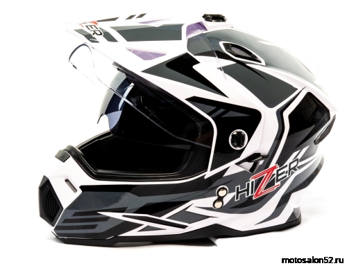 Шлем HIZER J6802 #4 white/gray (2 визора) размер XL 