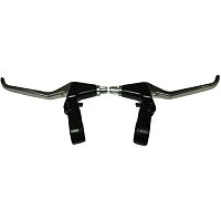 Рычаги тормозные алюминий, для V-brake, под 2-3 пальца, черный/серебрянный, Китай (JK-В50) 