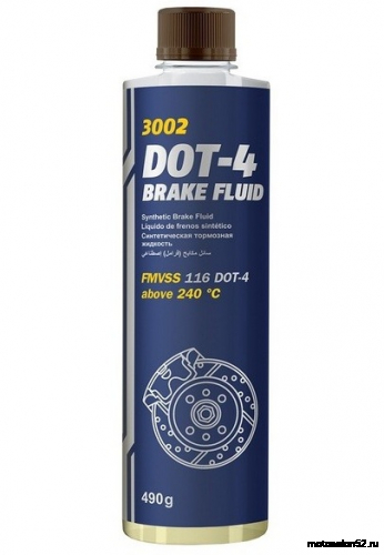 Жидкость тормозная MANNOL DOT-4 455г.