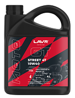 фото Масло 4Т LAVR SAE10W-40 API SM Moto GT STREET 4л 100% синтетика