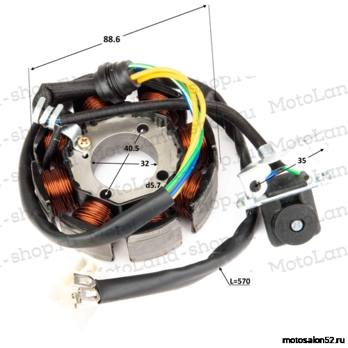 Статор генератора 172FMM-3A (CB250-F) 175FMM (CB300-F)  фото 2