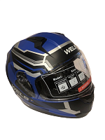 фото Шлем WELS M67, двойной визор, DOT (черно-синий матовый, S)