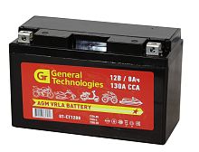 АКБ GT CT1208 YT7B-BS, YT7B-4, YT9B-BS (12V 8Ah, Размеры: длина 150мм, ширина 66мм, высота 95мм) 