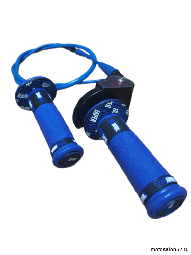 Ручка газа питбайк PROTAPER в сборе с тросом L=980мм (синий) 