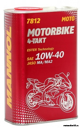 Масло 4Т MANNOL 4-TAKT Plus SAE10W40 API SL JASO MA/MA2 синтетическое 1л