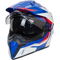 Шлем HIZER J6808 #3 white/blue/red (2 визора) размер M 