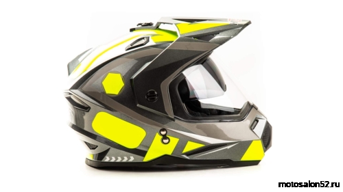 Шлем HIZER J6802 #1 gray/lemon (2 визора) размер M  фото 2