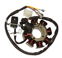 фото Статор генератора 157FMI, 162FMJ, 164FML, 166FMM (CG, CB) (8 кат.) (2 крепежа), 150 cm3 Racer RC150-