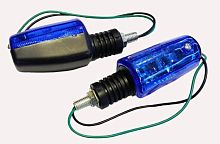 Поворотник рез.ножка малый (синее стекло) 