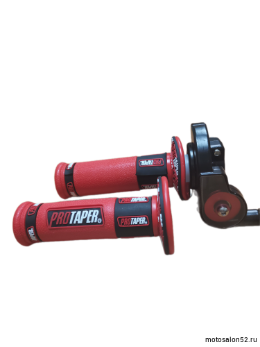 Ручка газа питбайк PROTAPER в сборе с тросом L=980мм (красный)  фото 2