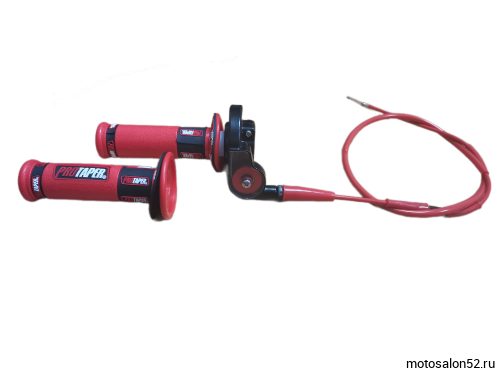 Ручка газа питбайк PROTAPER в сборе с тросом L=980мм (красный)  фото 3