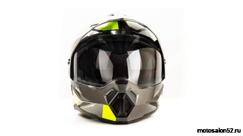 Шлем HIZER J6802 #1 gray/lemon (2 визора) размер M  фото 3