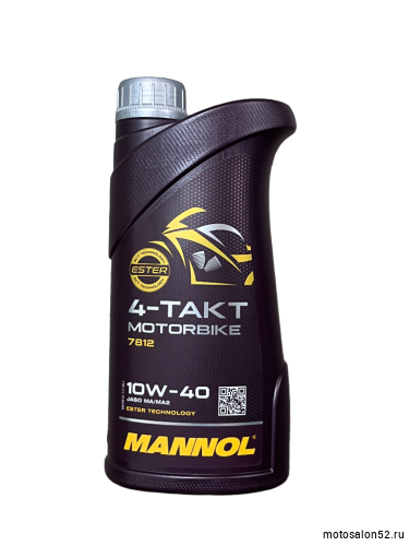 Масло 4Т MANNOL 4-TAKT Plus SAE10W40 API SL JASO MA/MA2 синтетическое 1л (М+) 