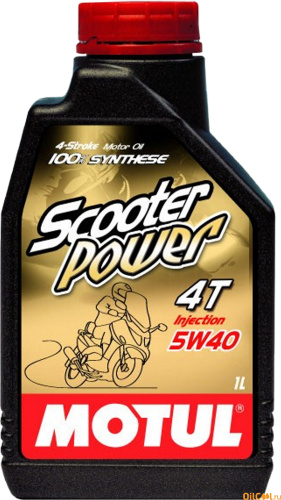 фото Масло 4Т Motul Scooter Power SAE5W40 API SL JASO MA 100% синтетическое 1л