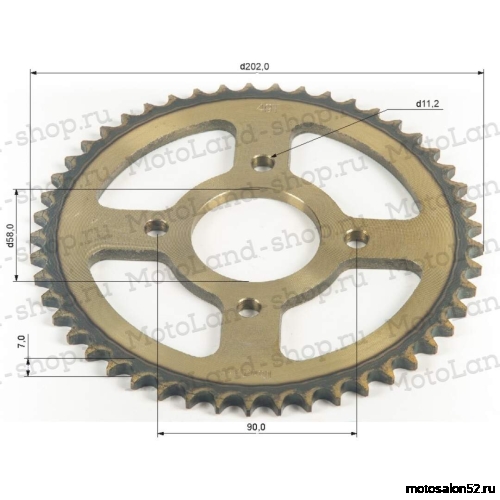 Звезда задняя (428Н-49Т) (4x63); d-58mm CG/CB ML Звезда задняя (428Н-49Т) (4x63); d-58mm CG/CB ML