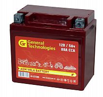 АКБ GT CT1205 YT5L-BS, YTZ7S, YTX5L-BS (12V 5Аh, Размеры: длина 114мм, ширина 70мм, высота 106мм)