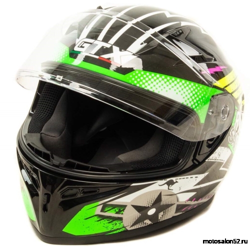 Шлем GTX 578S#1 BLACK/FLUO GREEN YELLOW 
