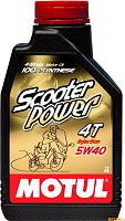 Масло 4Т Motul Scooter Power SAE5W40 API SL JASO MA 100% синтетическое 1л 