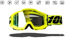 Очки мотокросс 100% yellow frame 
