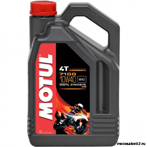 Масло 4Т Motul 7100 SAE10w-40 API SM/SG JASO MA2 100% синтетика 4л