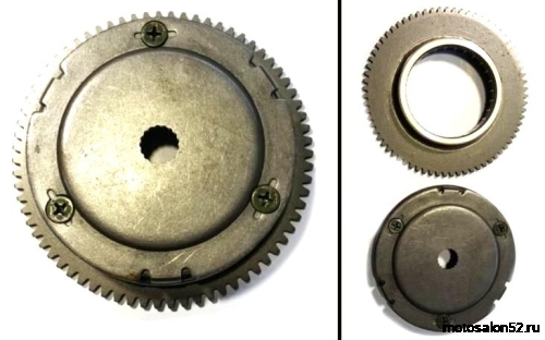 Муфта обгонная Yamaha JOG50/AXIS50 71T расстояние между шлицами 13 мм с шестерней 