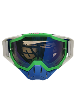 Очки мотокросс 100% green/white/blue replic 