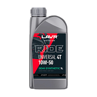 Масло 4Т LAVR SAE10W-50 API SM Moto Ride Universal 1л для мотоциклов (М+) 