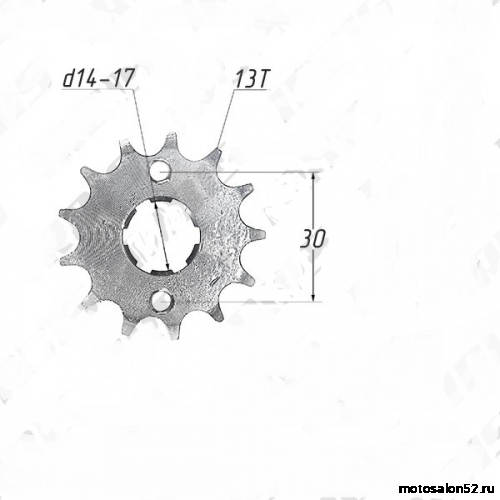 Звезда передняя (428-13Т); d-17mm Альфа,Дельта TMMP OEM,инд.упак. фото 2