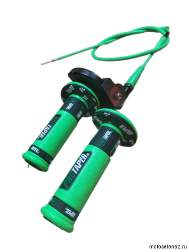Ручка газа питбайк PROTAPER в сборе с тросом L=980мм (зеленый) 