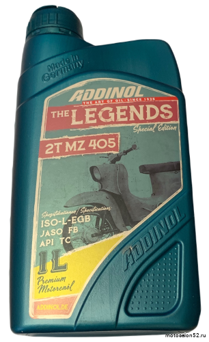 Масло 2Т ADDINOL Legends MZ 405 минеральное 1л  фото 2