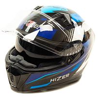 фото Шлем HIZER 5320 #1 black/blue (2 визора) размер XL